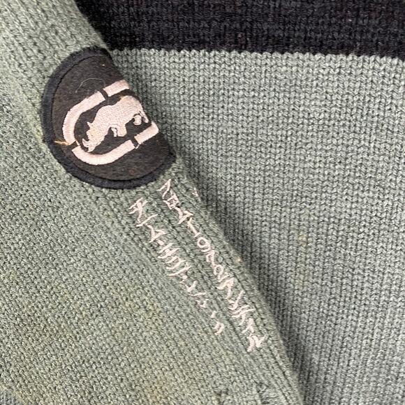 Ecko Sweater Mens Size XL Wool Blend Olive Retro Logo Knit Crewneck Fall 1999 - Picture 8 of 9